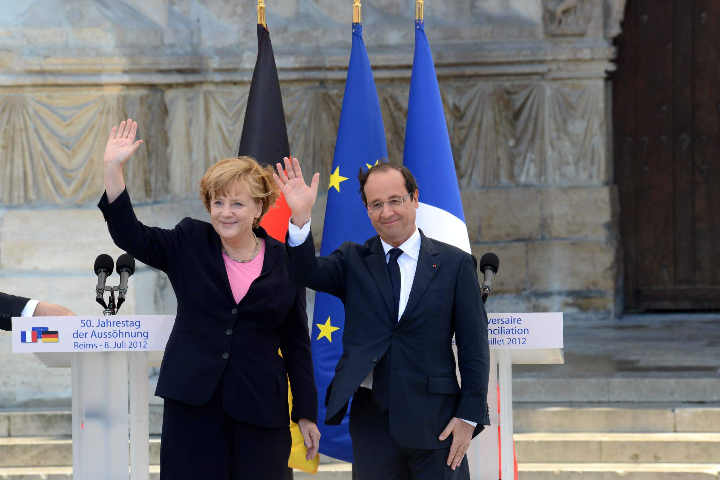 50 Jahre Elysée-Vertrag: Treffen von Präsident Hollande und Bundeskanzlerin Merkel in Reims 2012